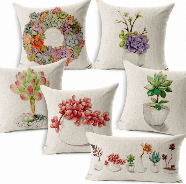 Succulent pillow covers