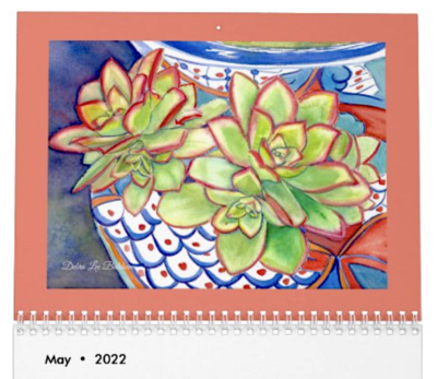 May, 2022 Succulent watercolor (c) Debra Lee Baldwin