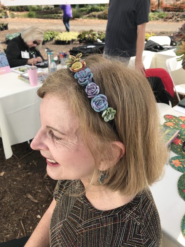 Sculpey succulents on a headband