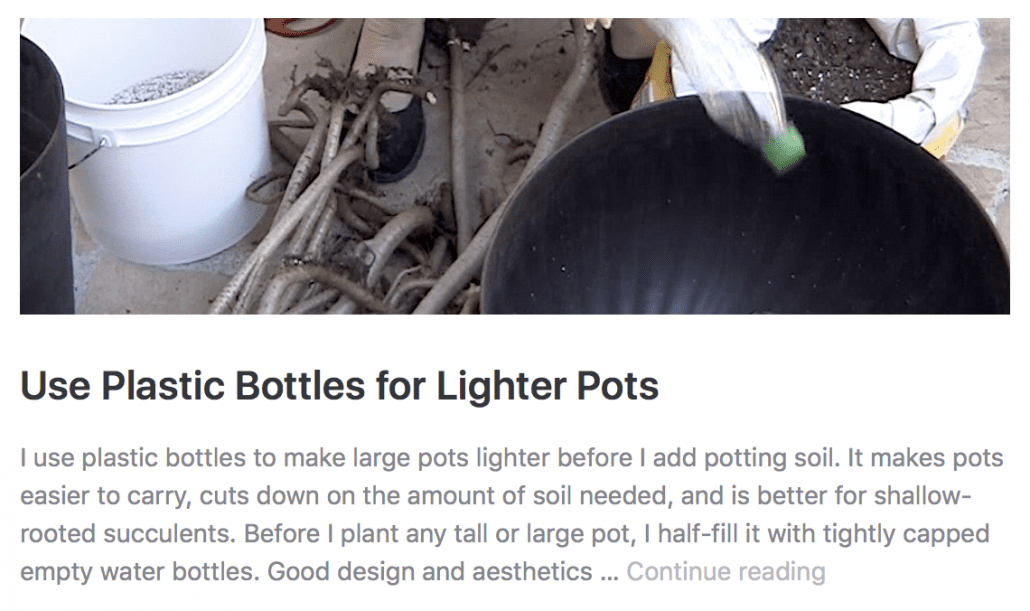 Use plastic bottles for lighter pots