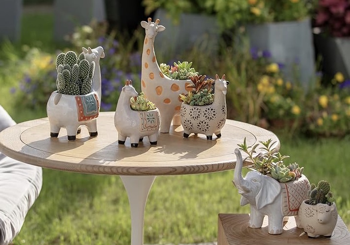 Ceramic animal planters