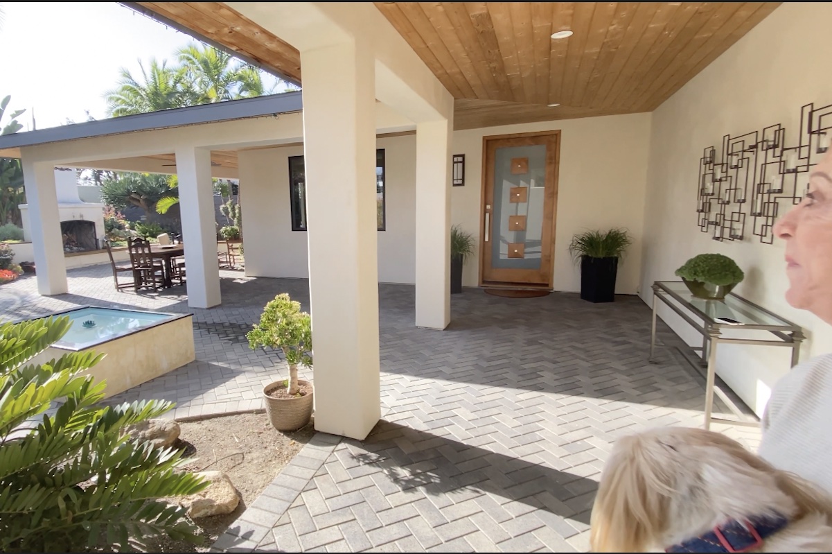 Front door and entry to courtyard garden