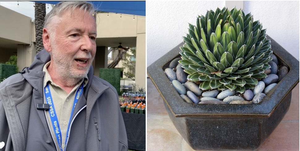Gerhard Bock and Agave victoriae-reginae (c) Debra Lee Baldwin