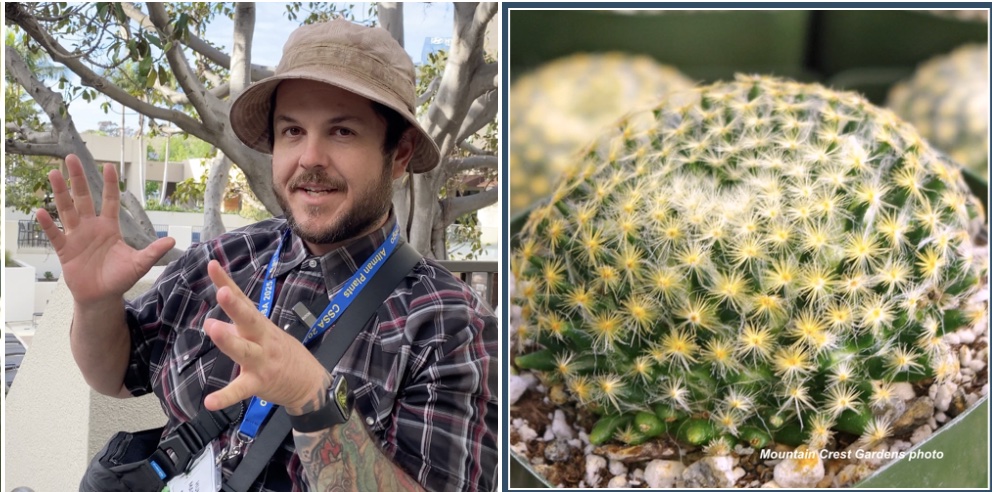 Hunter Martinez and Mammillaria shiedeana (c) Debra Lee Baldwin