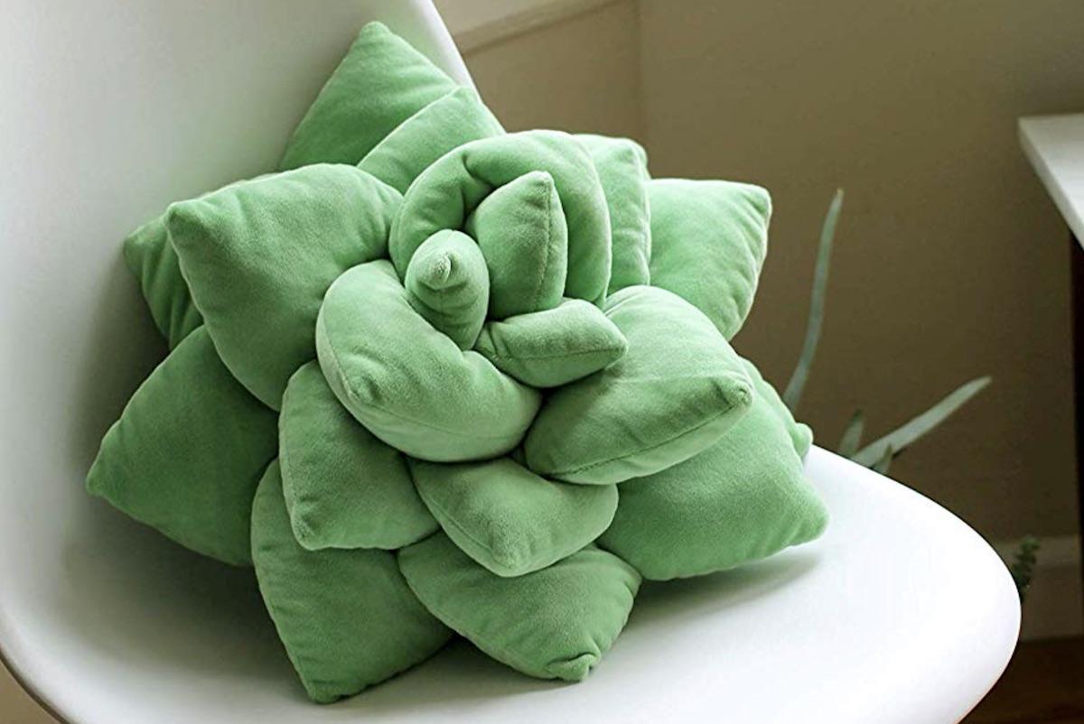 Plush 3-D succulent pillow