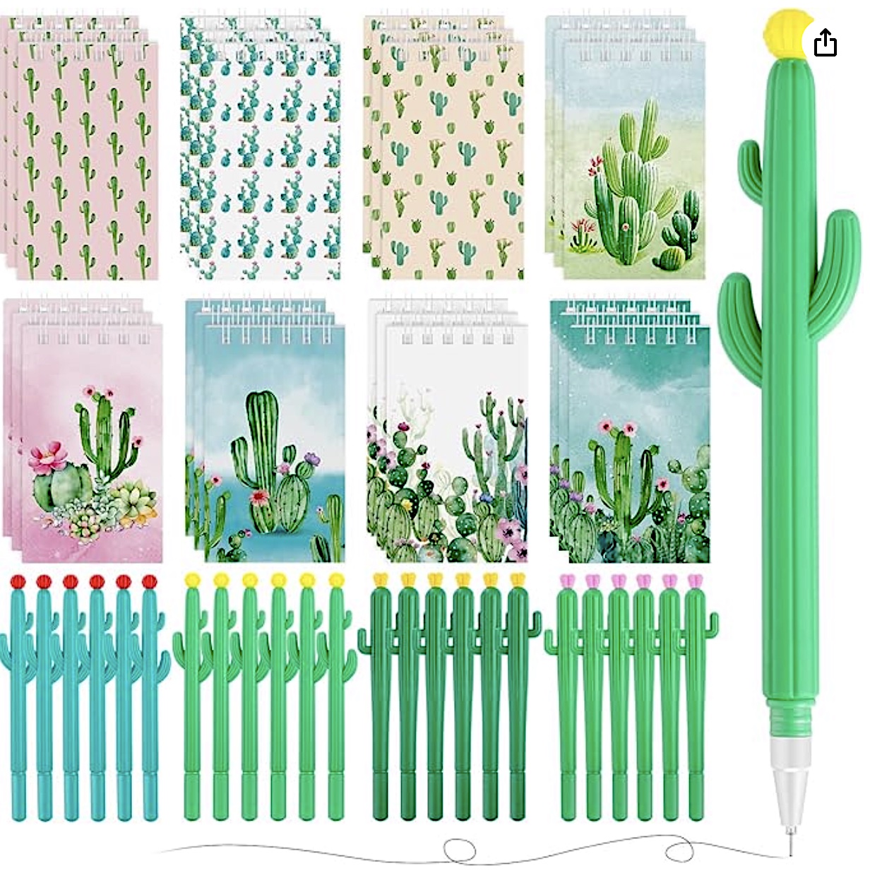 Succulent pens and mini notepads