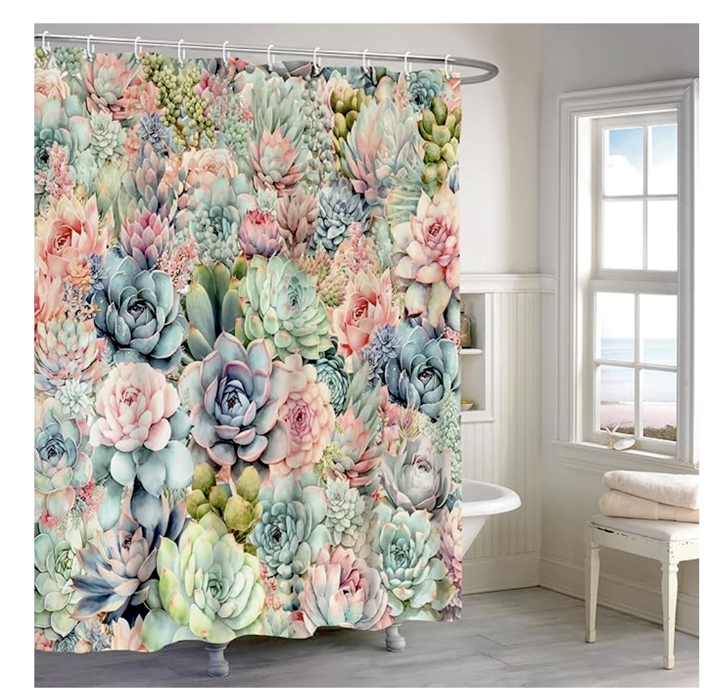 Succulent shower curtain 