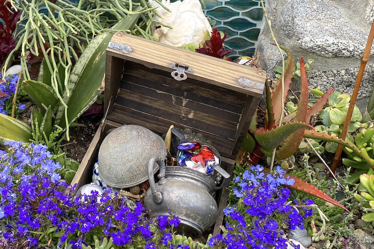 Undersea succulent garden treasure chest