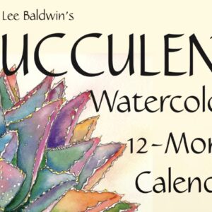 Succulent watercolor calendar cover by Debra Lee Baldwin