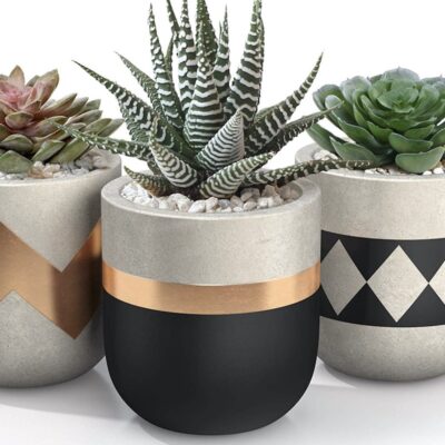 Concrete windowsill pots