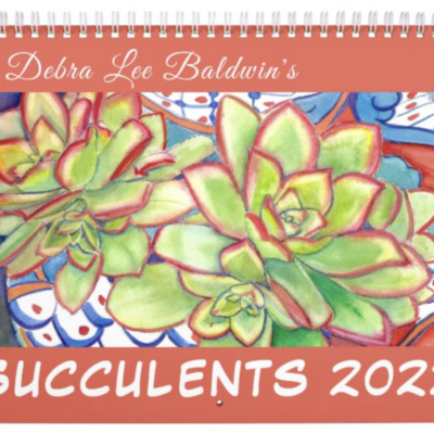 Succulent watercolor calendar (c) Debra Lee Baldwin