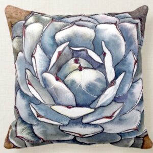 Silver succulent pillow